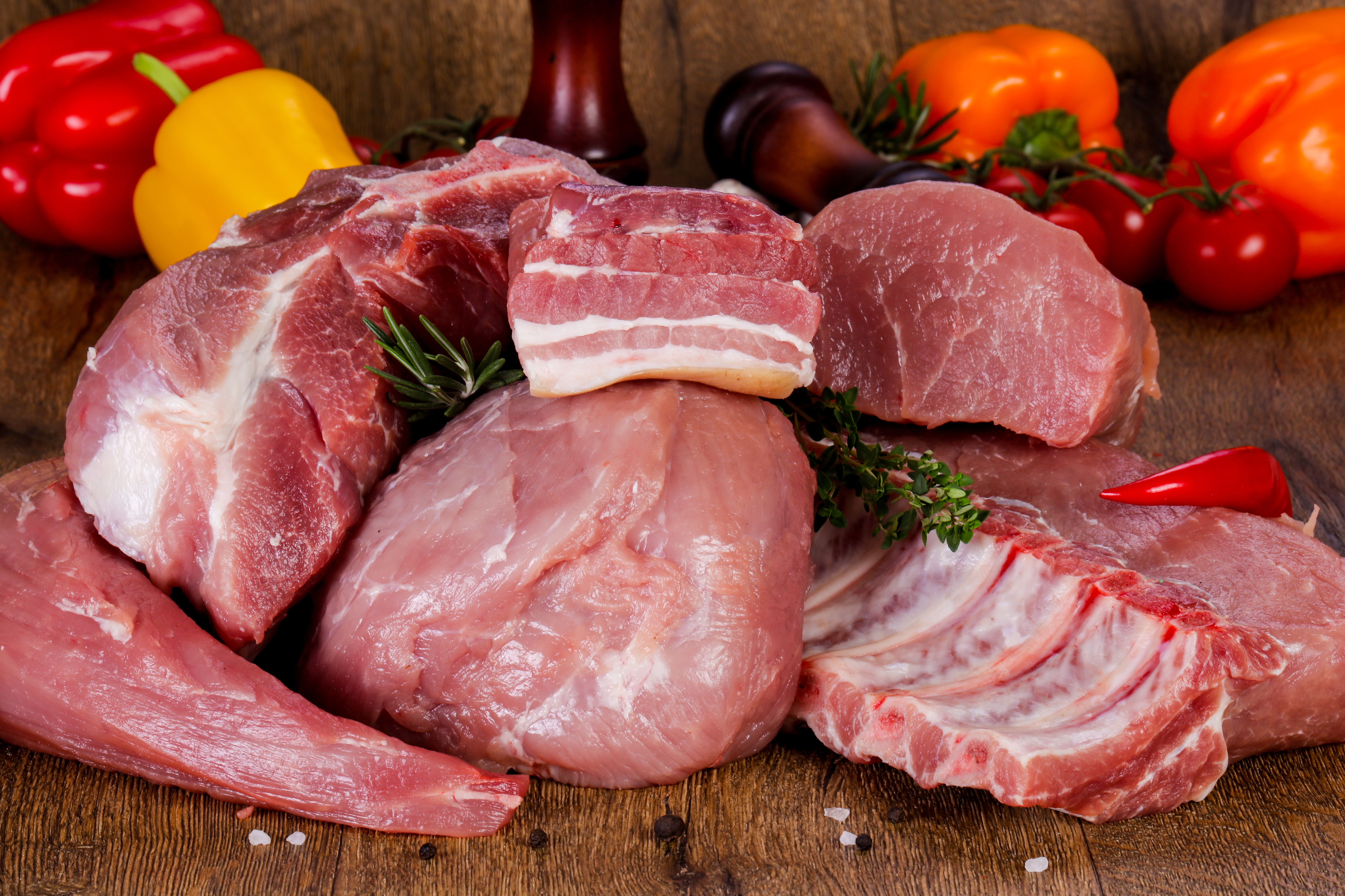 Raw pork meat
